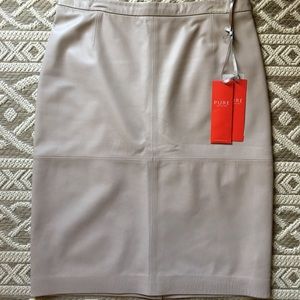 Authentic leather, tan pencil skirt